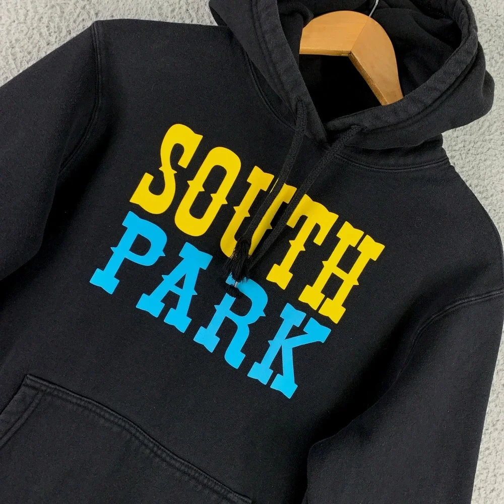 Adidas South Park Hoodie Mens Small Black Graphic Pullover Fleece Characters